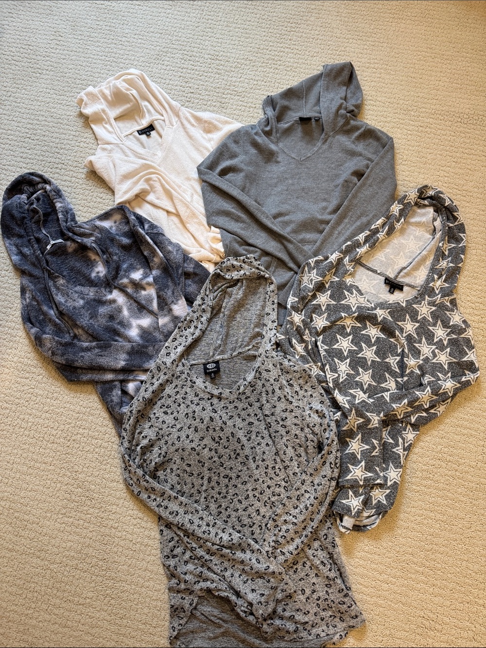 bobeau Mixed Gray & Cream Women's Hoodie Bundle - Neutral Tones